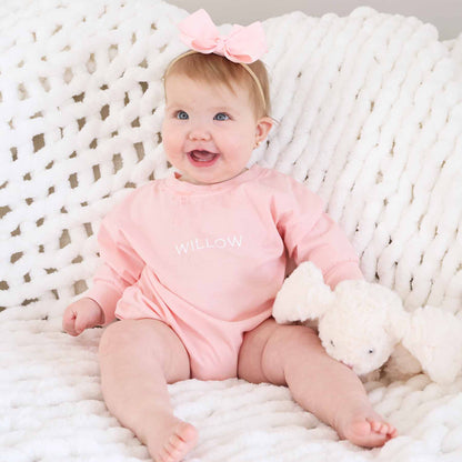 Personalized Long Sleeve Bubble Romper | Spring