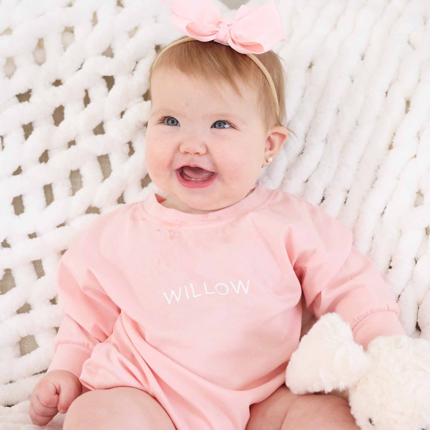 Personalized Long Sleeve Bubble Romper | Spring