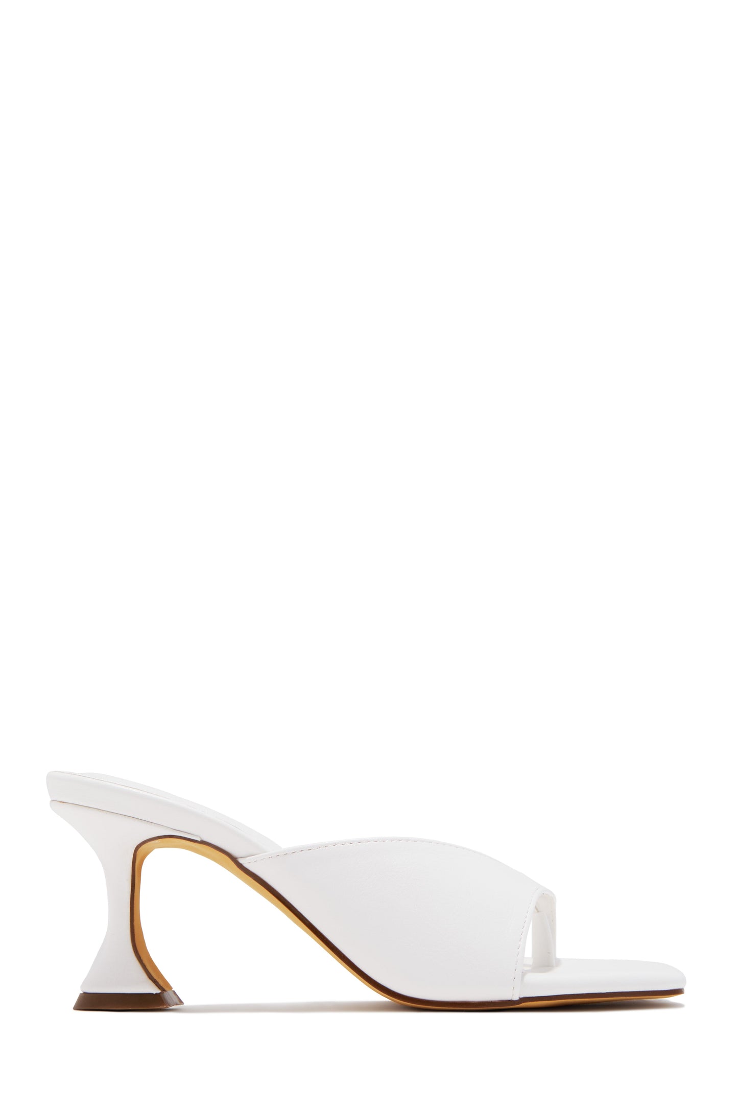 Ary Single Sole Mid Heel Mules - White