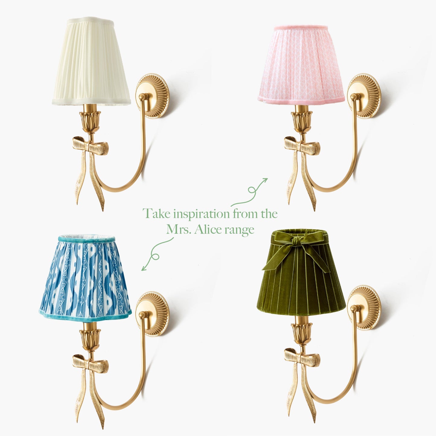 Marilyn Bow Rechargeable Wall Light with Soft Blue Lotus Shade (18cm)
