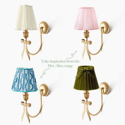 Marilyn Bow Rechargeable Wall Light with Soft Blue Lotus Shade (18cm)