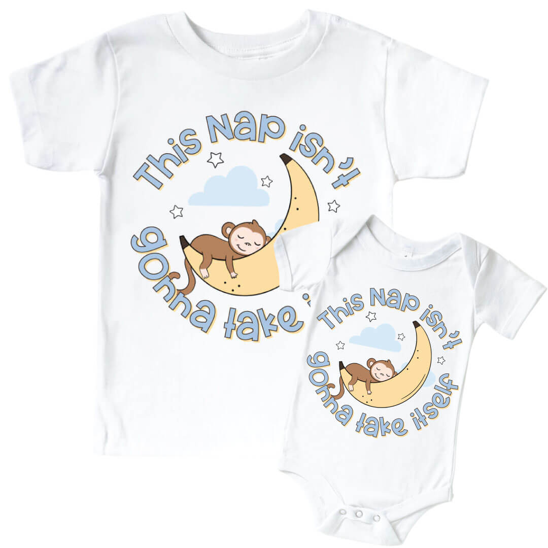 Nap Time Graphic Bodysuit & Kids Tee | White