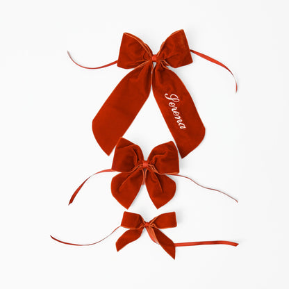 Burnt Orange Personalisable Bow