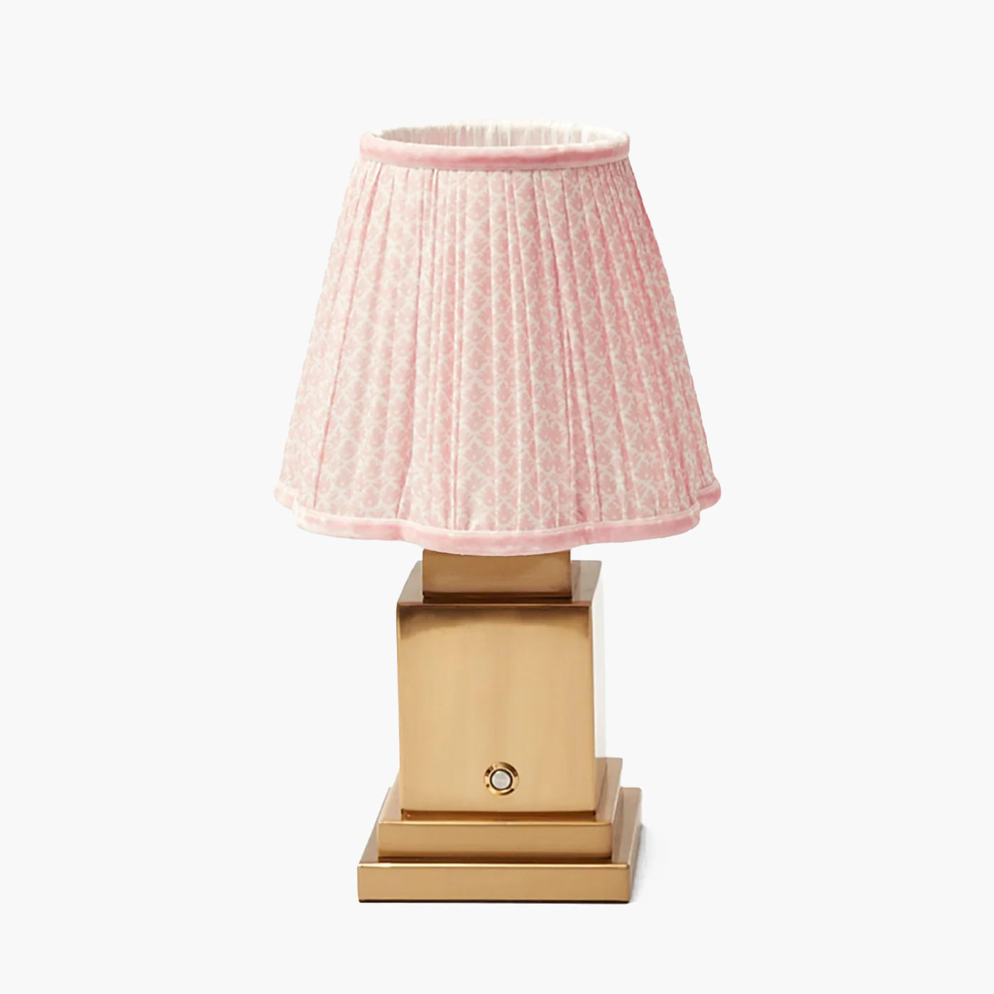Square Rechargeable Lamp with Pink Lotus Shade (18cm)
