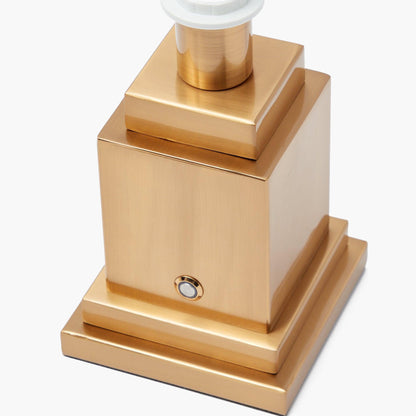 Square Rechargeable Lamp with Cream Shade (15cm)