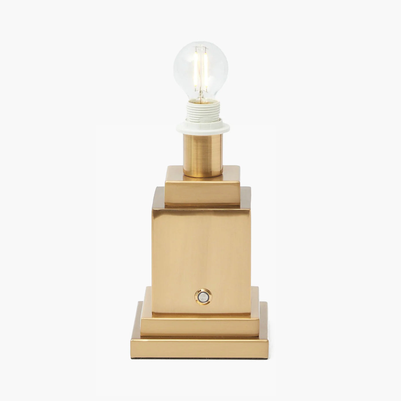 Square Rechargeable Lamp with Orange Marbled Shade (18cm)