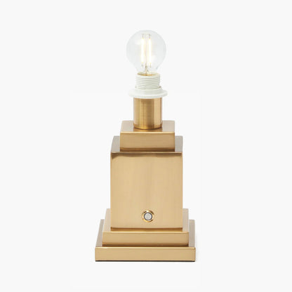 Square Rechargeable Lamp with Orange Marbled Shade (18cm)