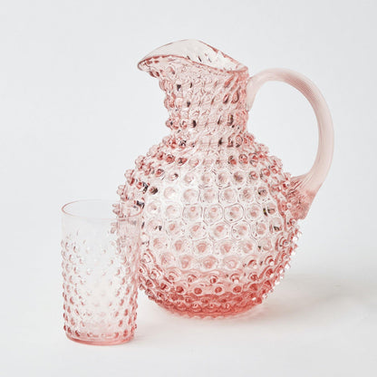 Rose Pink Hobnail Glasses (Set of 6)