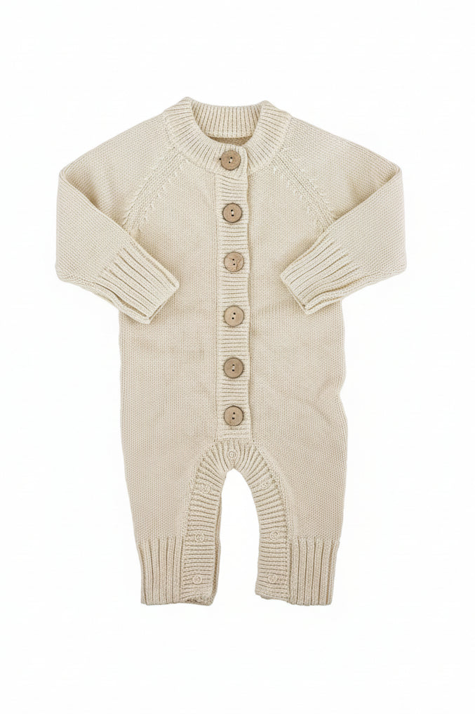 Knit Sweater Button Romper