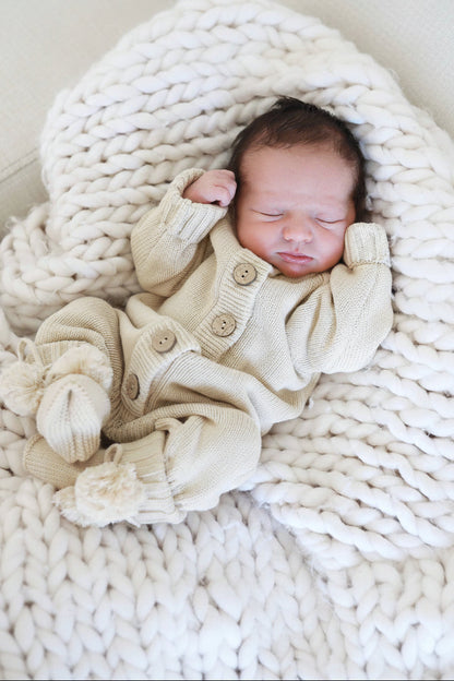 Knit Sweater Button Romper
