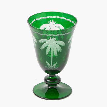 Emerald Palm Tree Glassware (Set of 8)