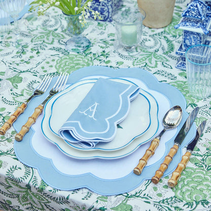 Blue Serena Appliqué Napkins (Set of 4)