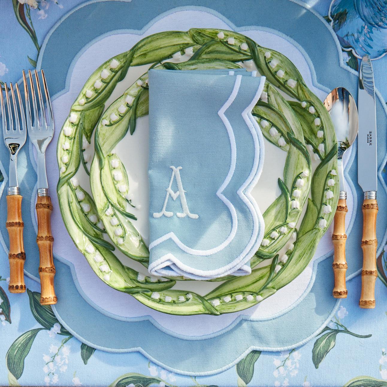 Blue Serena Appliqué Napkins (Set of 4)