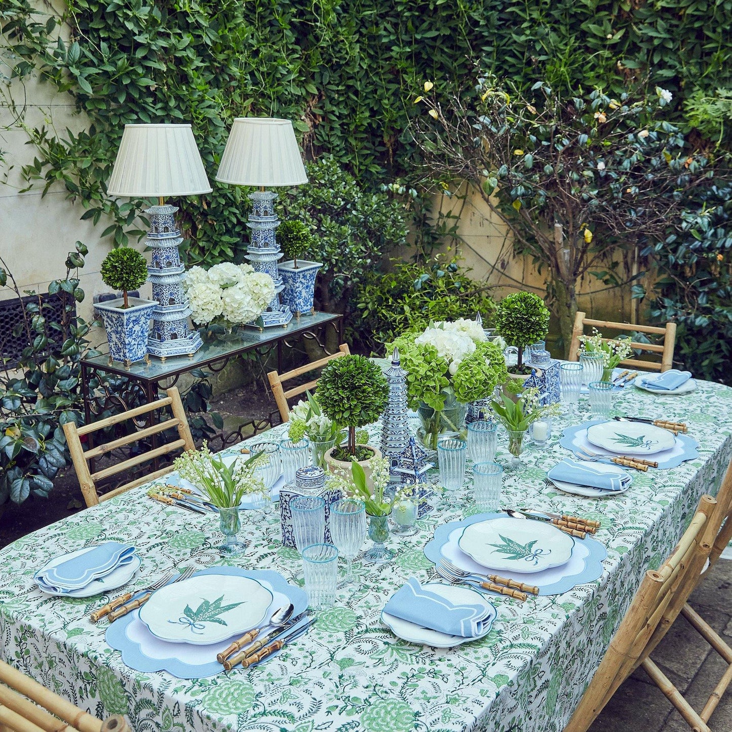 Blue Serena Appliqué Placemats (Set of 4)