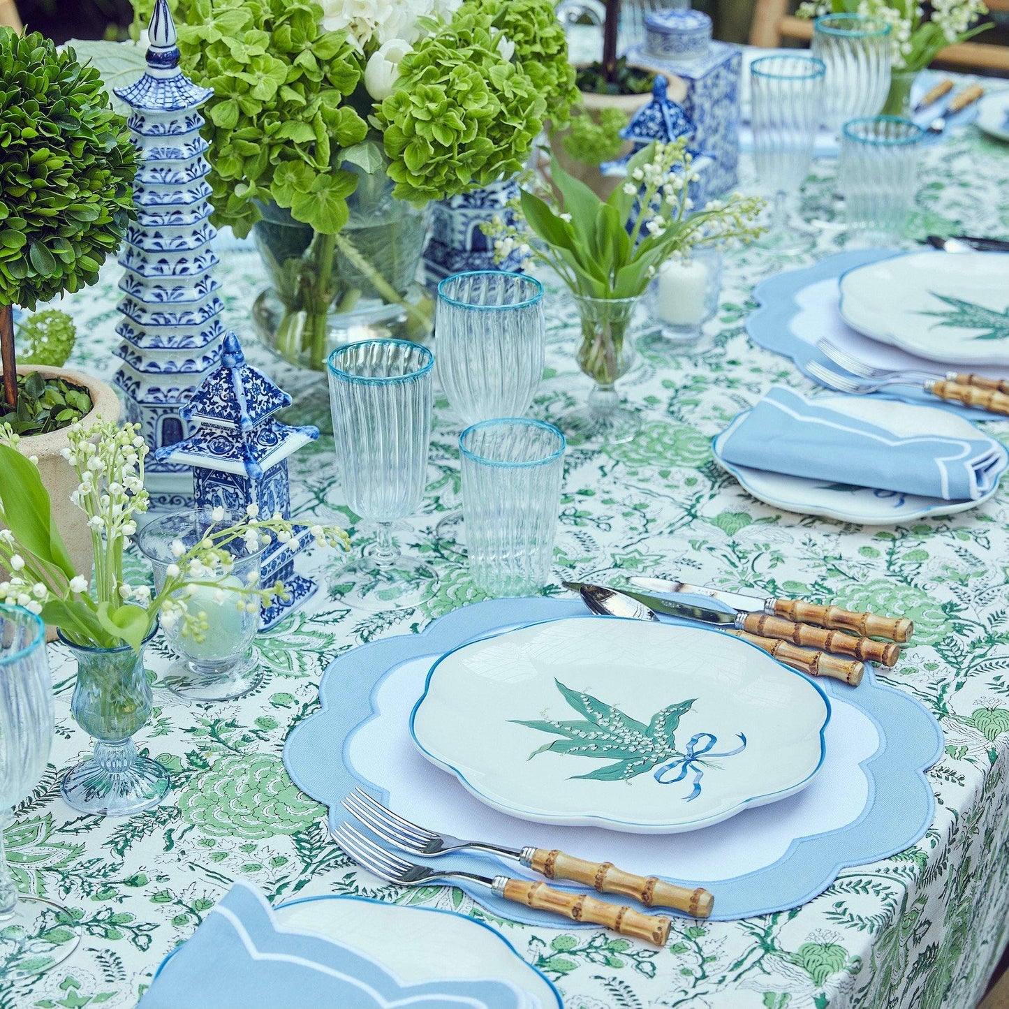 Blue Serena Appliqué Placemats (Set of 4)