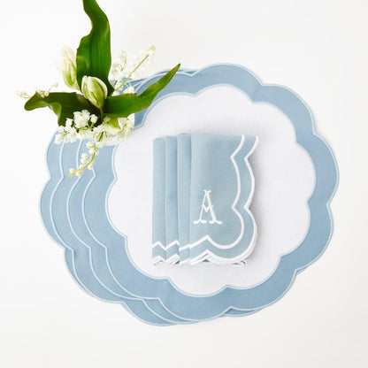 Blue Serena Appliqué Placemats (Set of 4)