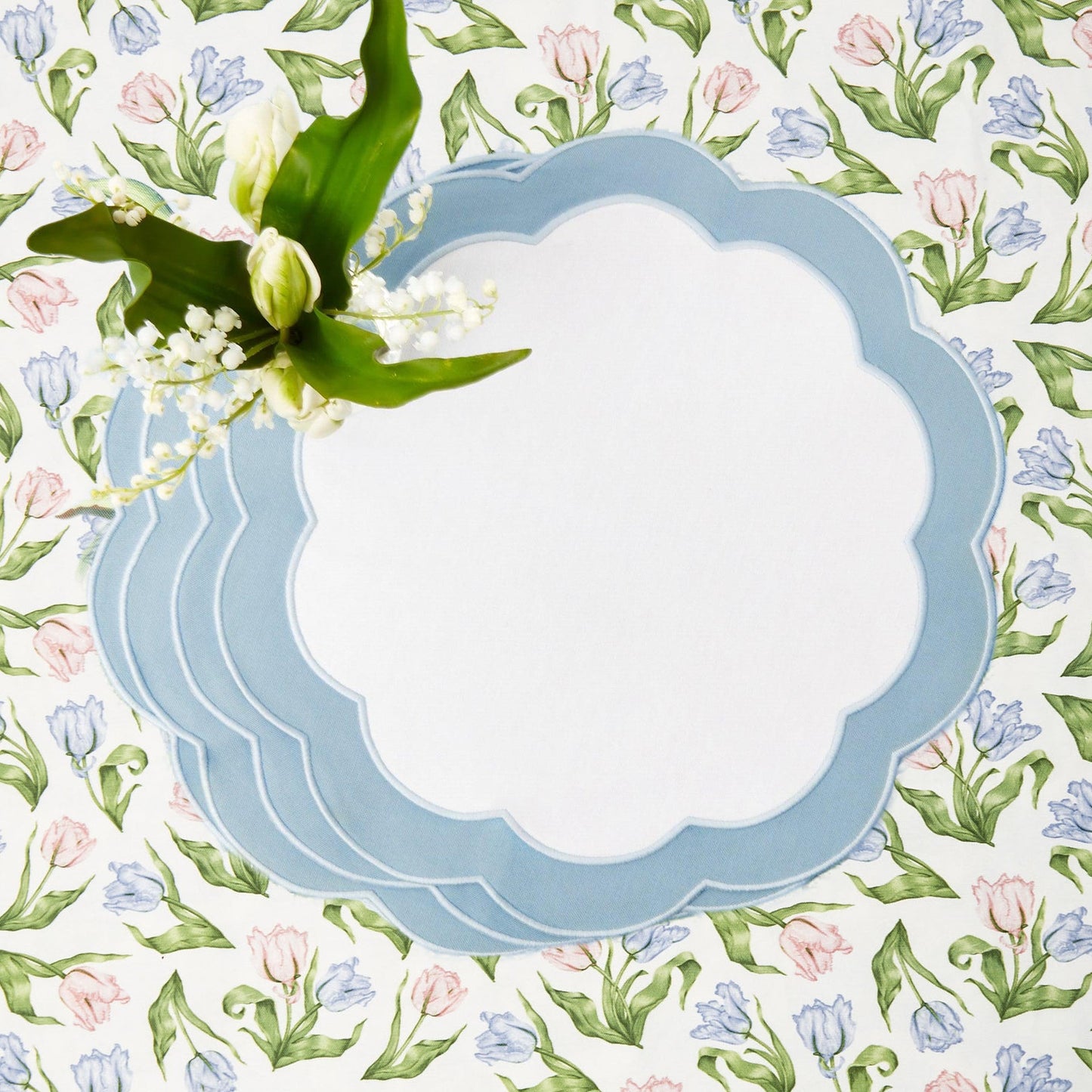 Blue Serena Appliqué Placemats (Set of 4)