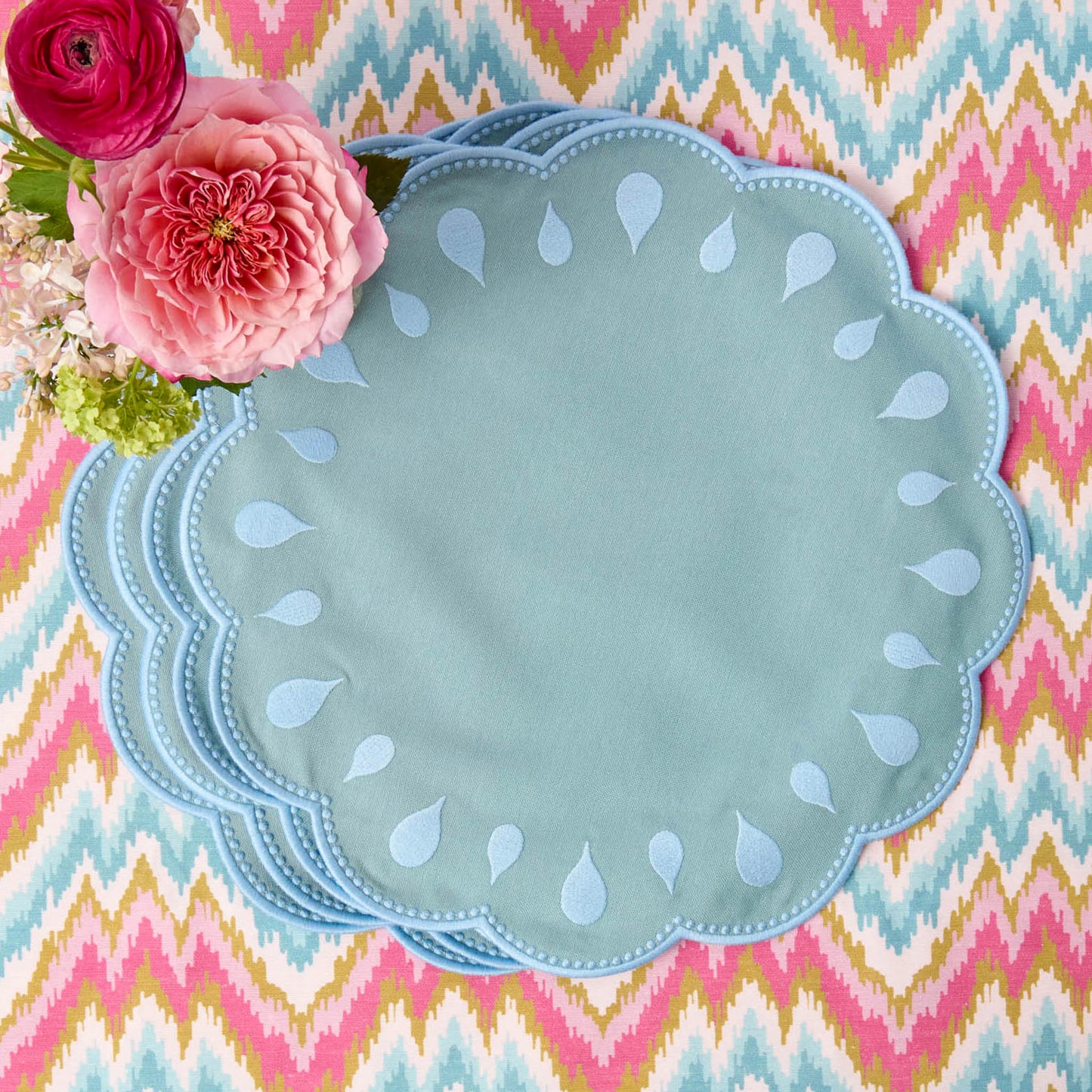 Bettina Blue Placemats & Napkins (Set of 4)