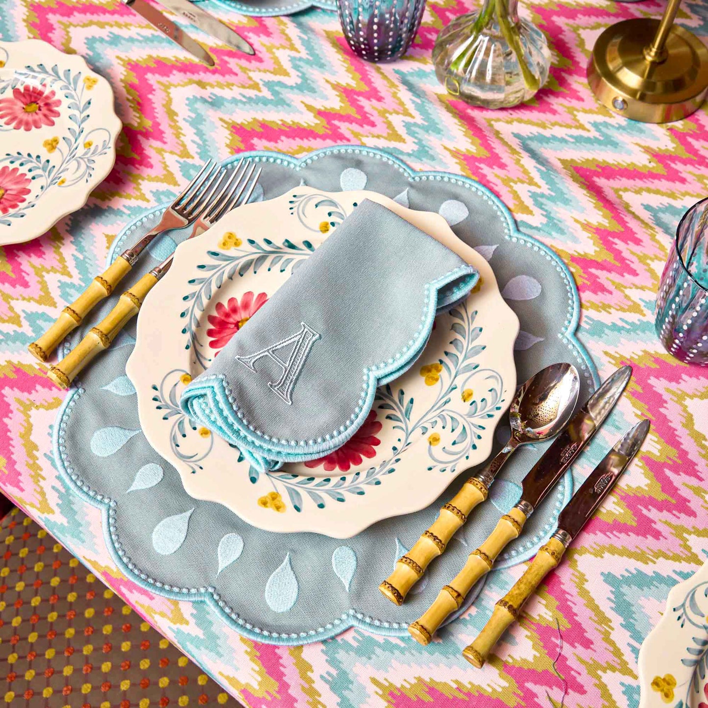 Bettina Blue Placemats & Napkins (Set of 4)