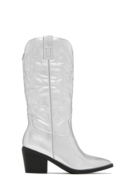 Dylan Western Cowgirl Boots - Silver