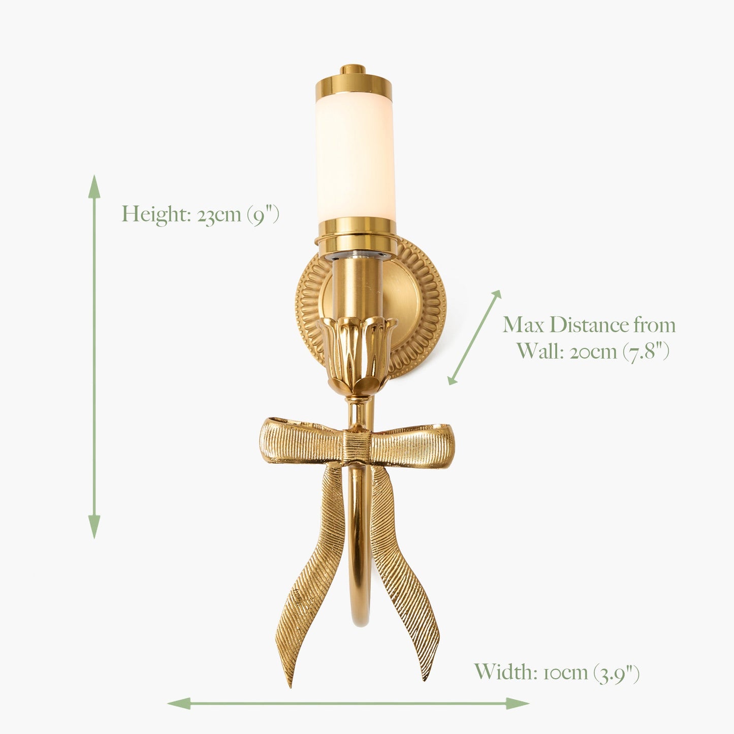Marilyn Bow Rechargeable Wall Light with Soft Blue Lotus Shade (18cm)