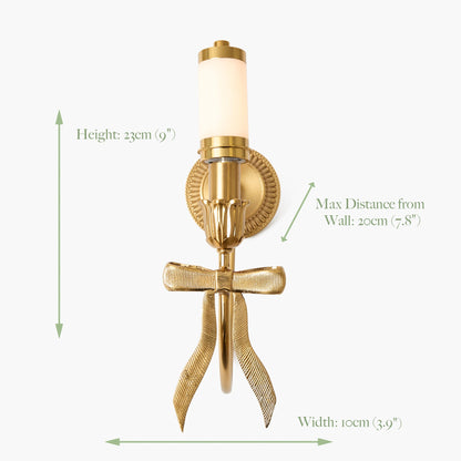 Marilyn Bow Rechargeable Wall Light with Soft Blue Lotus Shade (18cm)