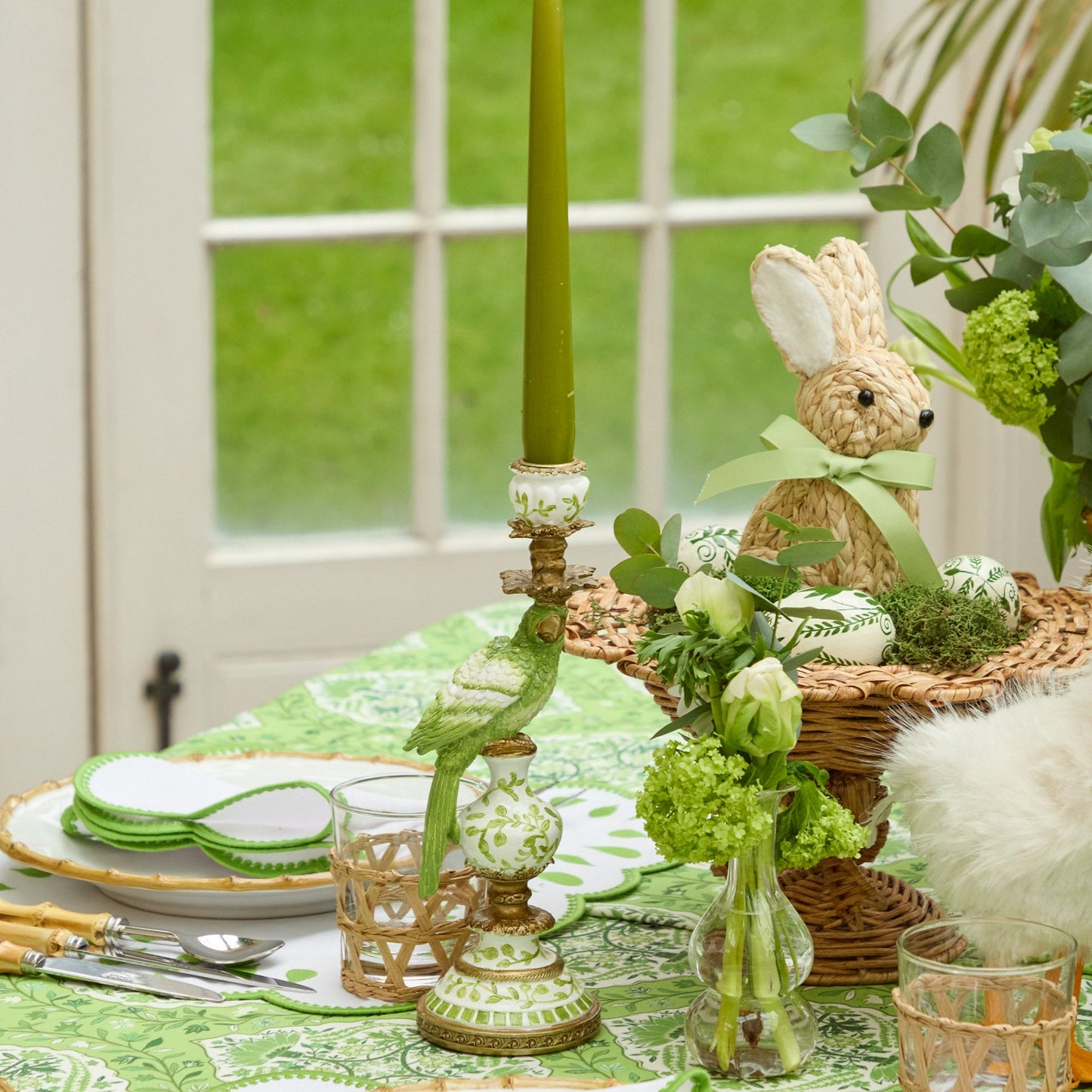 Green Parrot Candle Set