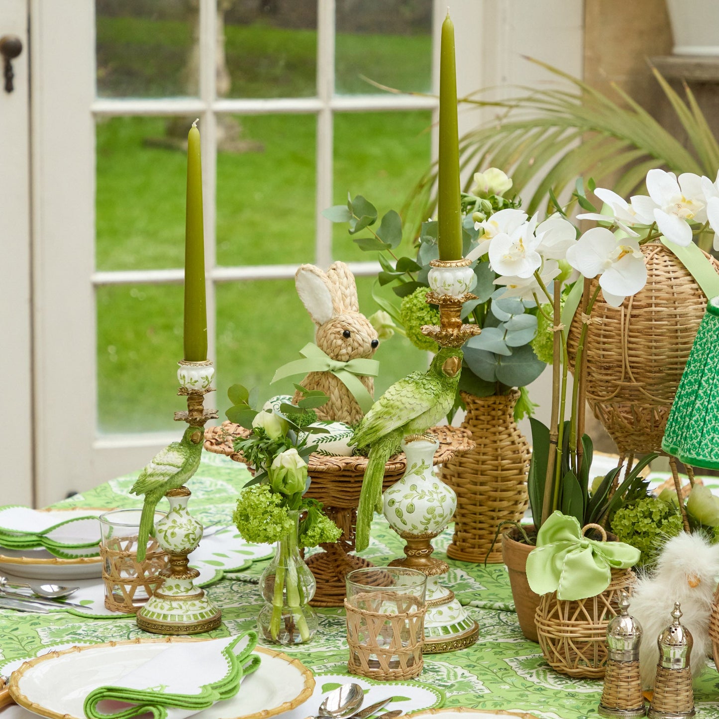 Green Parrot Candle Set