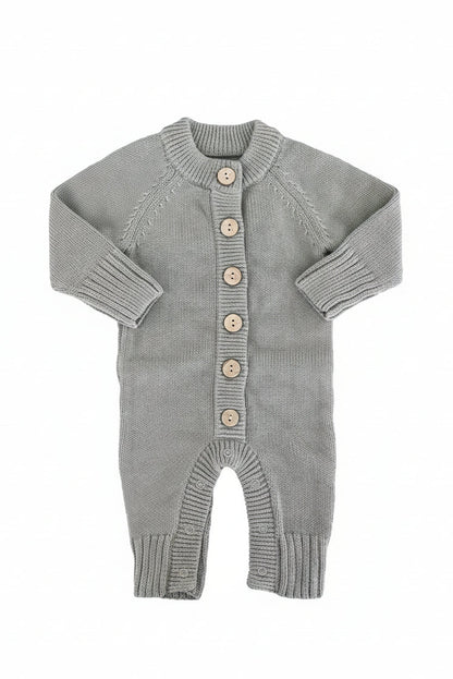 Knit Sweater Button Romper