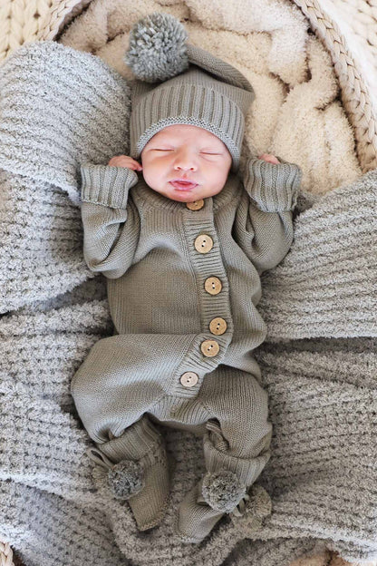 Knit Sweater Button Romper