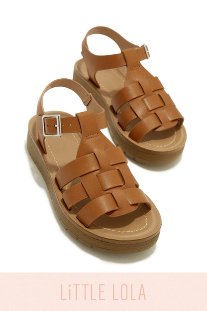 Summer Vacation Kids Flat Sandals - Tan