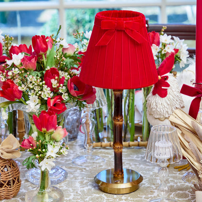 Red Velvet Bow Lampshade (18cm)