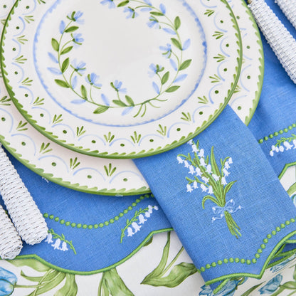 Blue Lily of the Valley Linen Napkins (Set of 4)