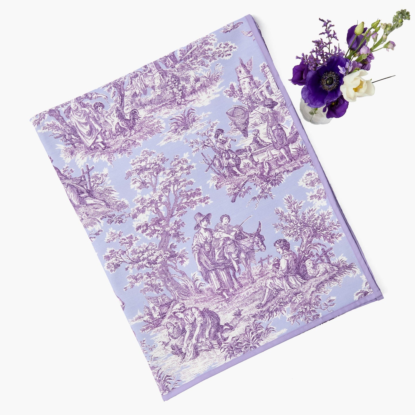 Purple Ottilie Toile Tablecloth