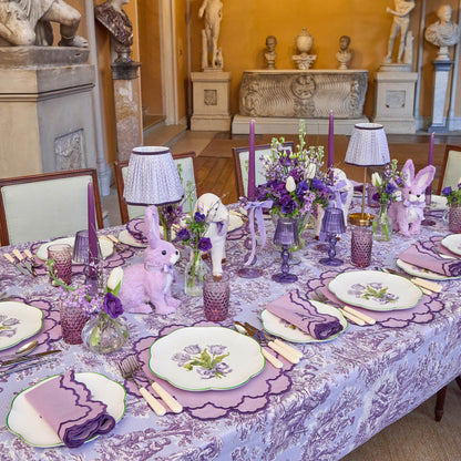 Purple Ottilie Toile Tablecloth