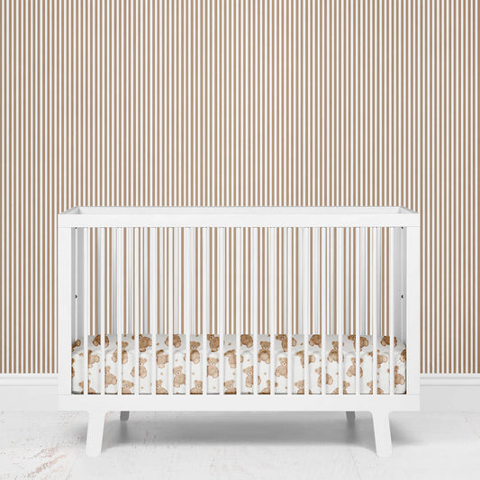 Mocha Stripes Removable Wallpaper