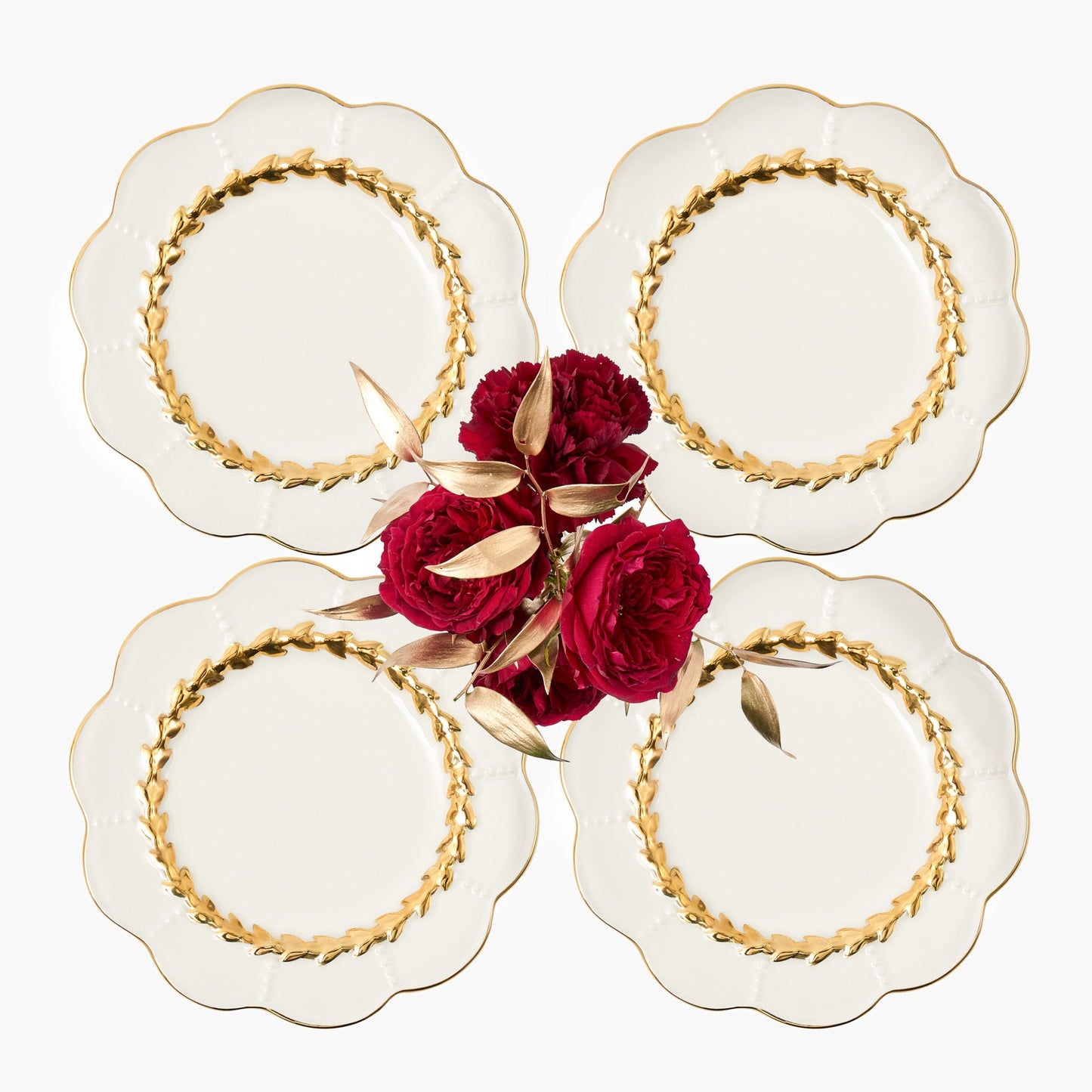 Gold Laurel Starter Plates (Set of 4)