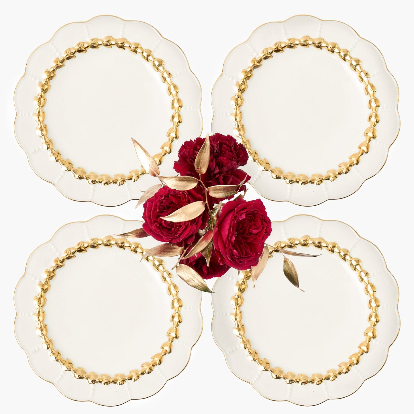 Gold Laurel Dinner Plates (Set of 4)