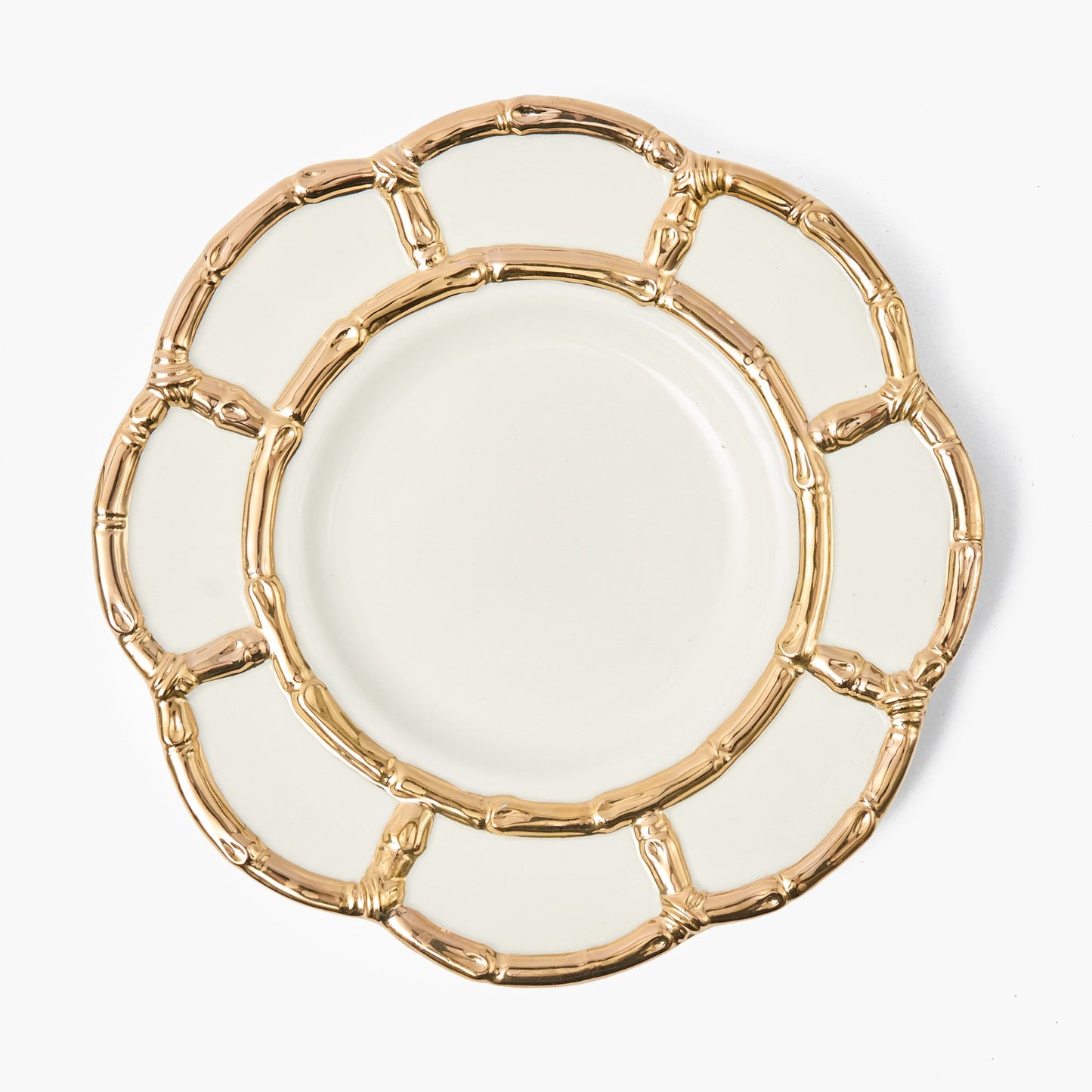 Gold Petal Bamboo Ceramic Dinner Plate