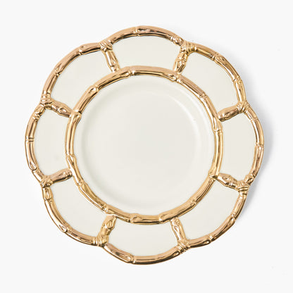 Gold Petal Bamboo Ceramic Dinner Plate