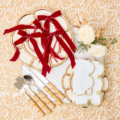 Gold Petal Bamboo Ceramic Dinner Plate