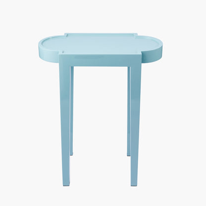 Duck-egg Blue Lacquer Rectangle Side Table