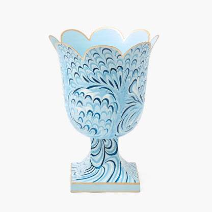 Blue Small Marble Urn Vase