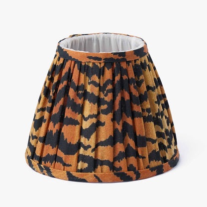 Bamboo Rechargeable Lamp with Tiger Print Shade (18cm)
