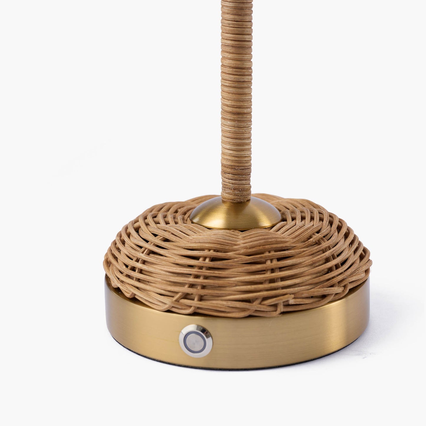 Rattan Ida Rechargeable Lamp with Olive Lotus Shade (22cm)