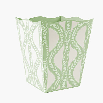 Green Floral Ikat Bin