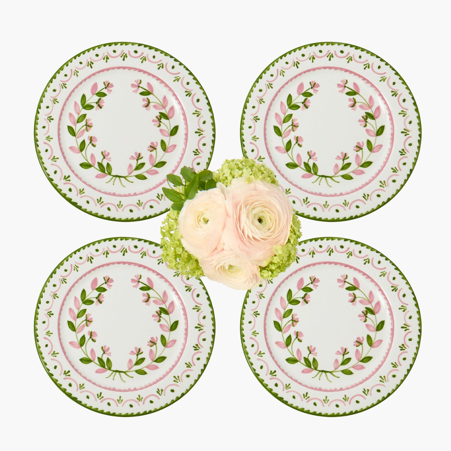 Green & Pink Josephine Garland Starter Plates (Set of 4)