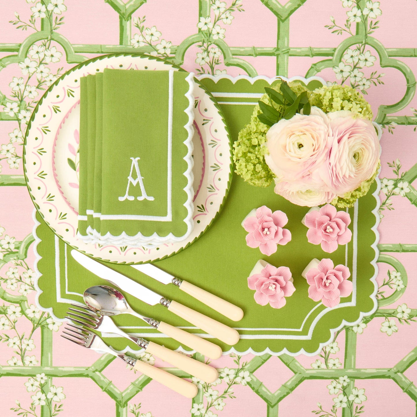 Petal Pink Fiore Napkin Rings (Set of 4)