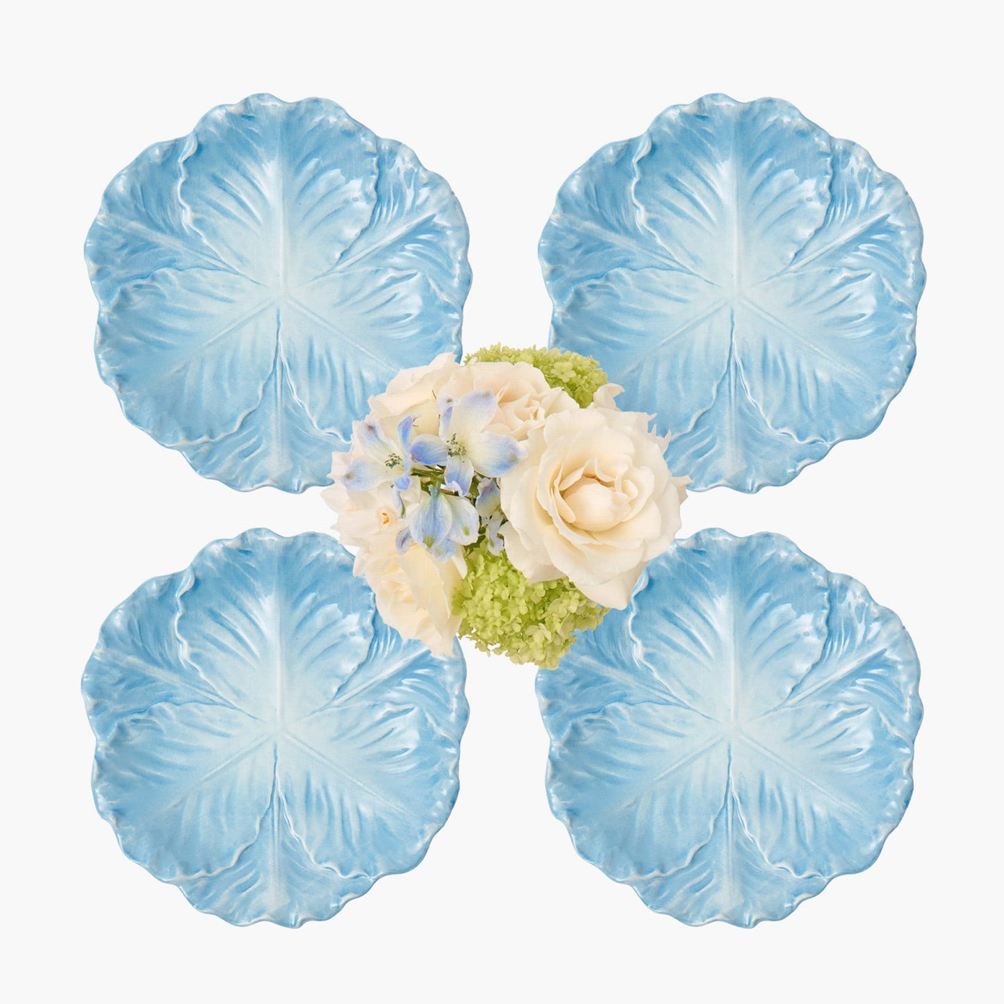 Blue Serena Cabbage Starter Plates (Set of 4)