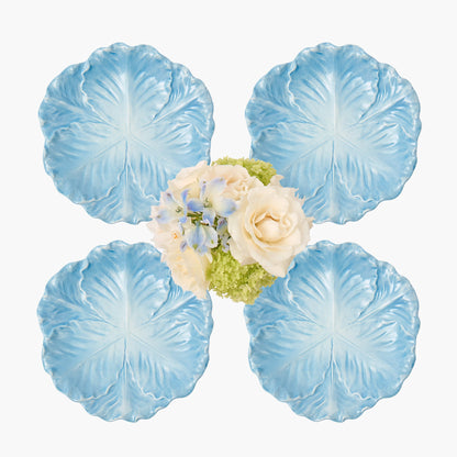 Blue Serena Cabbage Starter Plates (Set of 4)